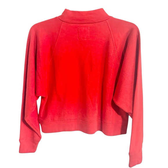 Chaser Red Mock Neck Long Sleeve Cropped Boxy Sweatshirt Size Small NWT - Picture 3 of 5